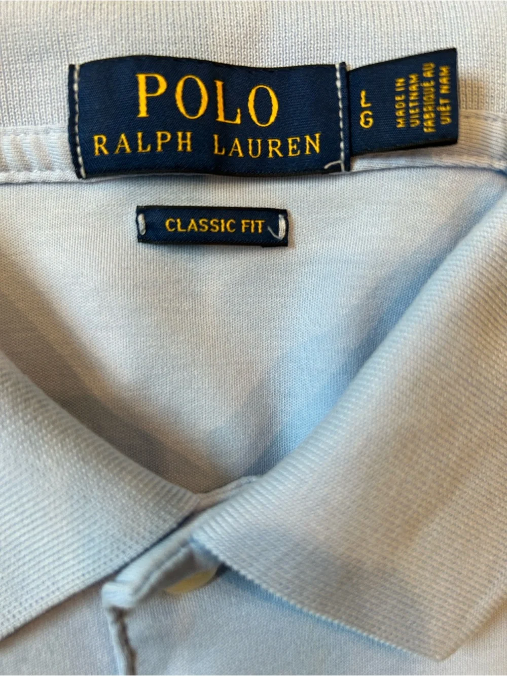 Polo Ralph Lauren Light Blue Classic Fit Polo Size L